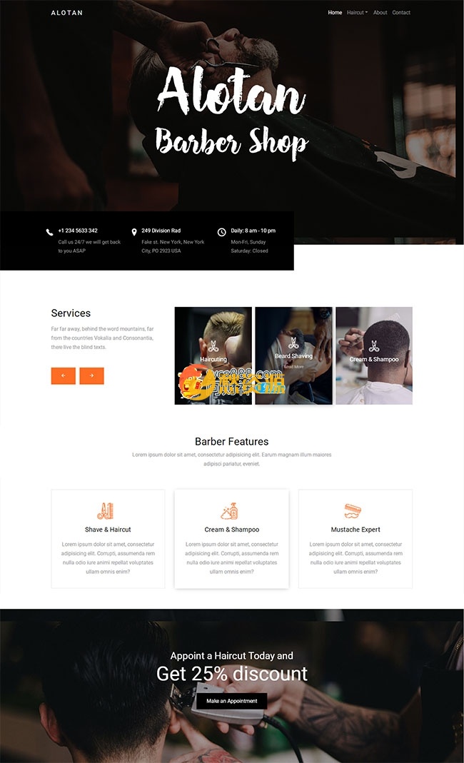 高端美容理发店Bootstrap模板