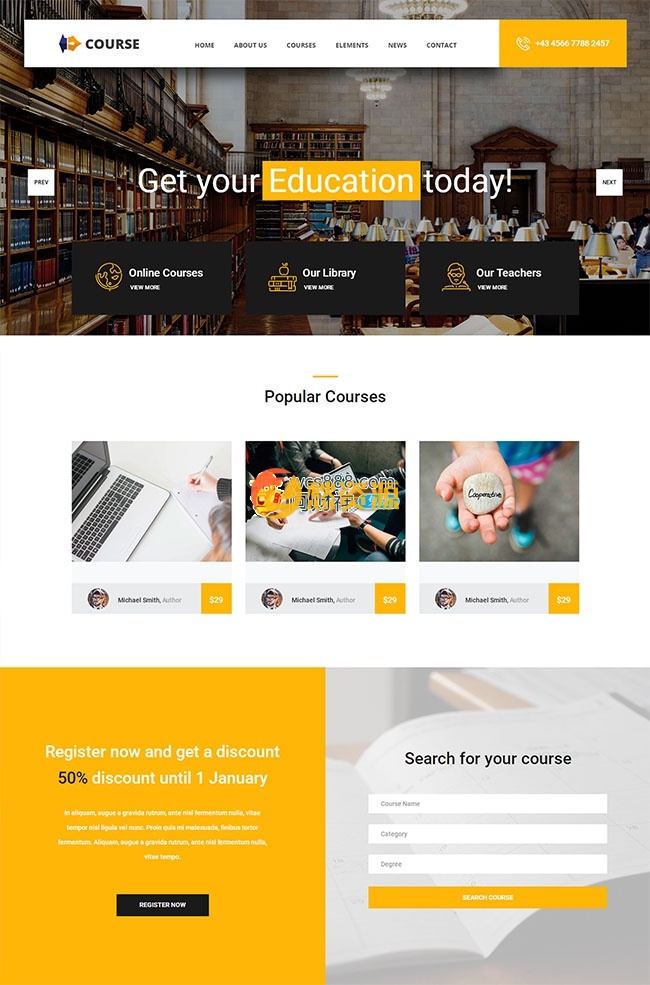 大屏幻灯培训学校网站模板