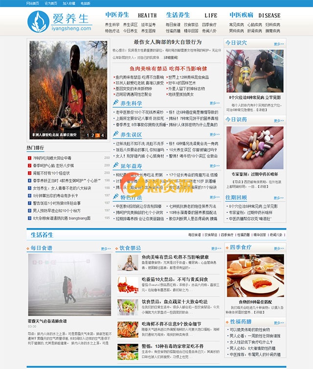 仿爱养生源码GBK