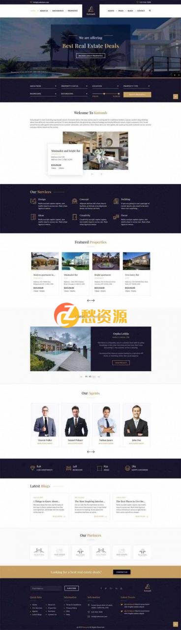 bootstrap响应式房地产电商销售网站HTML模板