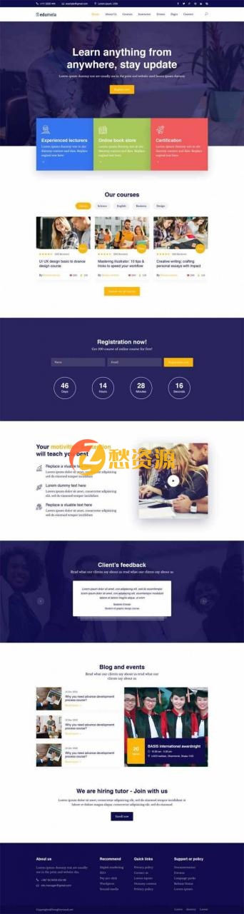 Bootstrap响应式商业教育培训机构网站html模板