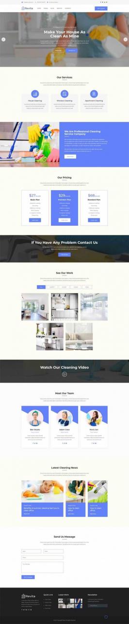 bootstrap响应式清洁保洁家务家政公司网站HTML5模板