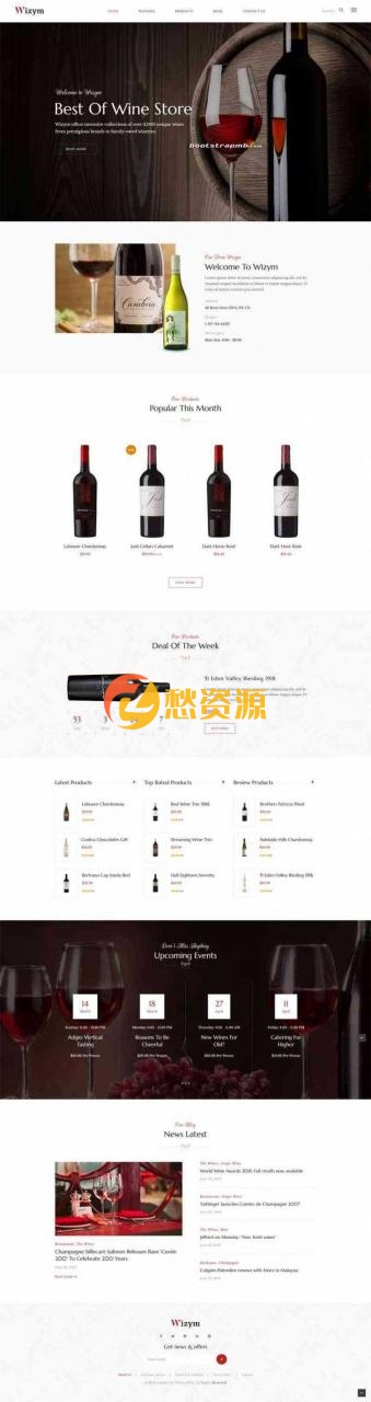 Bootstrap精美大气响应式红酒销售商城网站HTML模板