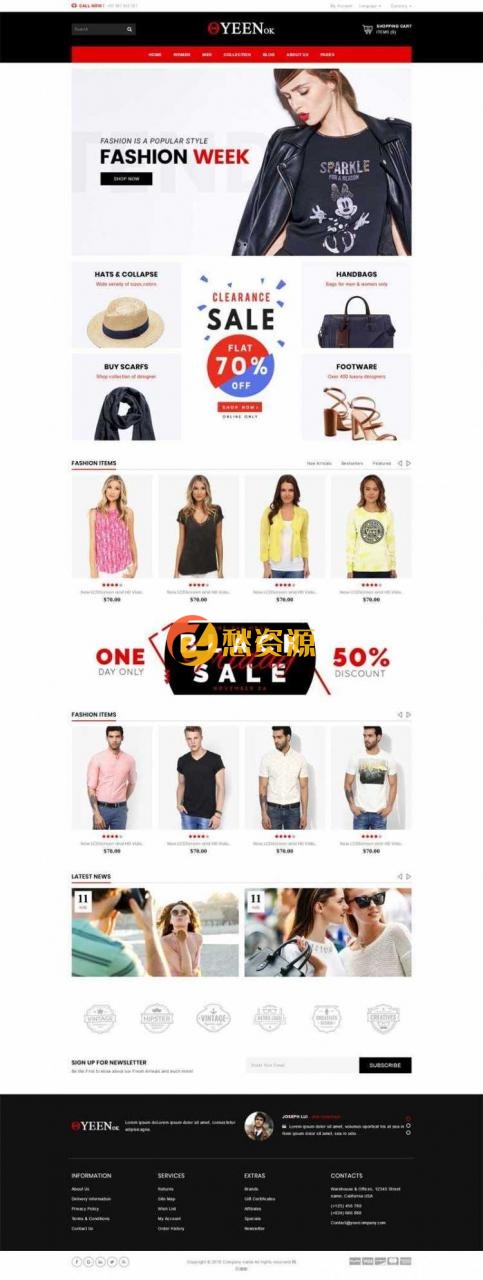 bootstrap响应式电子商务品牌服装商城网站html模板