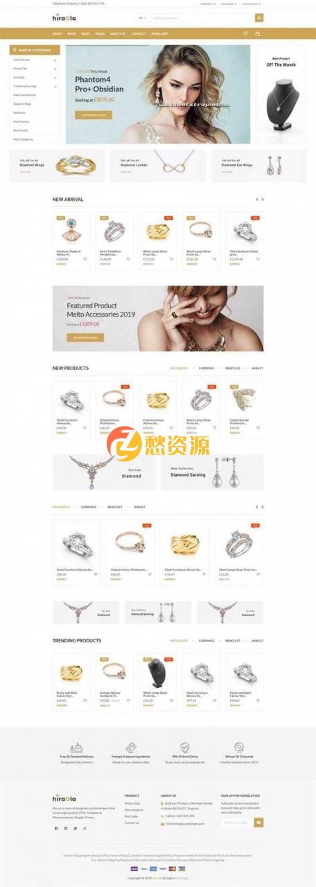 Bootstrap响应式英文珠宝首饰电商HTML网页模板