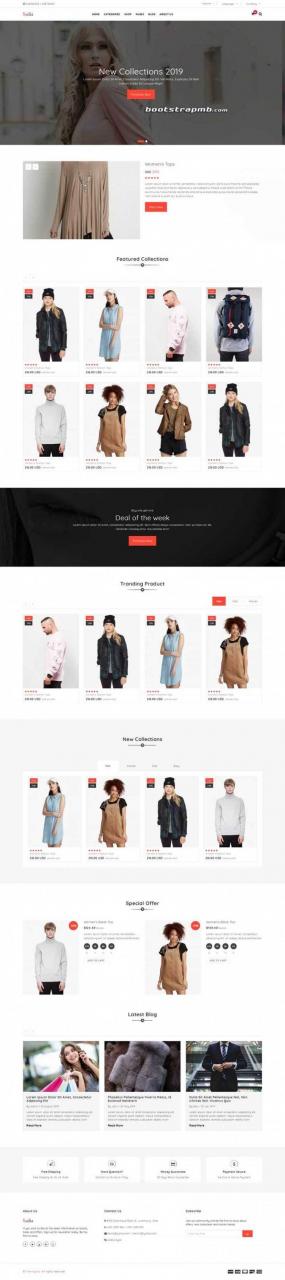 Bootstrap响应式英文服装商城HTML网页模板