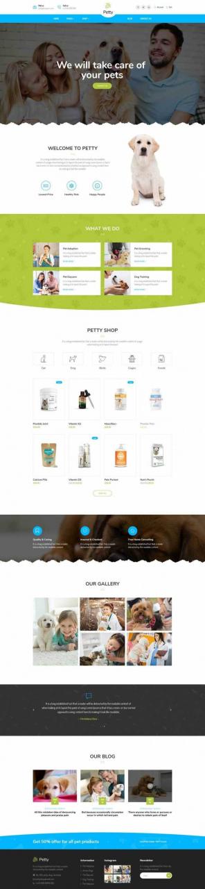 Bootstrap扁平响应式宠物商店宠物医院网站html模板