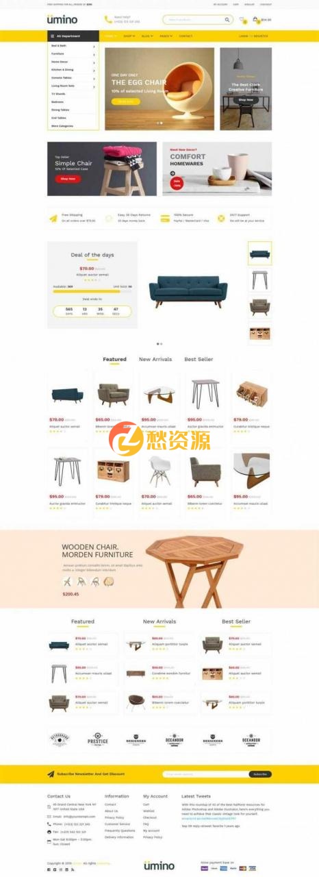 Bootstrap4响应式室内家具家居用品电商销售商城HTML5模板