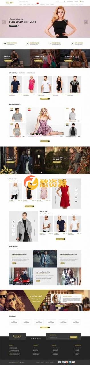 Bootstarp响应式男女服装电商html模板