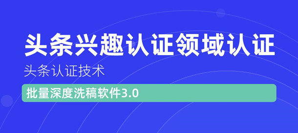价值600元头条认证技术：头条兴趣认证领域认证准备软件（附批量深度洗稿软件3.0）