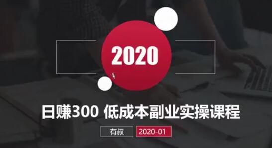 有叔课堂：网赚日赚300元，低成本副业实操课