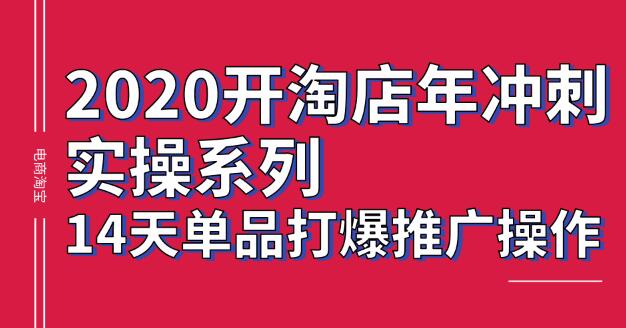 2020淘宝冲刺实操系列，14天单品打爆推广操作，抖音拉爆销量核心技巧【价值4288元】