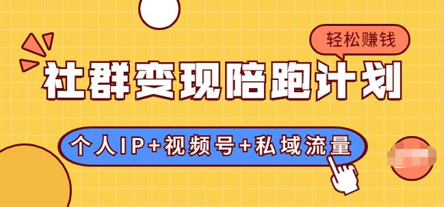 社群变现陪跑计划：建立“个人IP+视频号+私域流量”的社群商业模式轻松赚钱